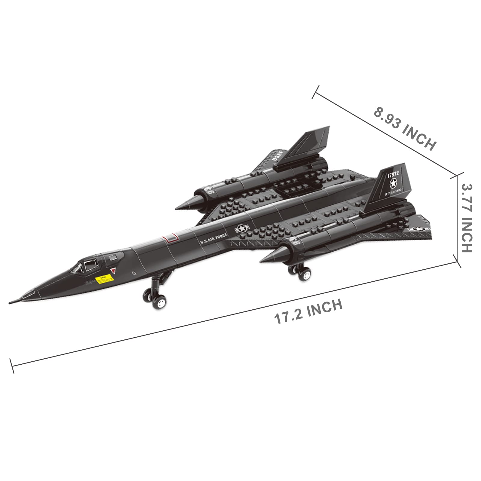 Military Airplane Sr71 Blackbird Reconnaissance Jet Fighter Building Block Set Beautifully Packaged, Suitable for 6-10 Years Old Children and Adults as Gifts (189 Pieces) Compatible with Lego