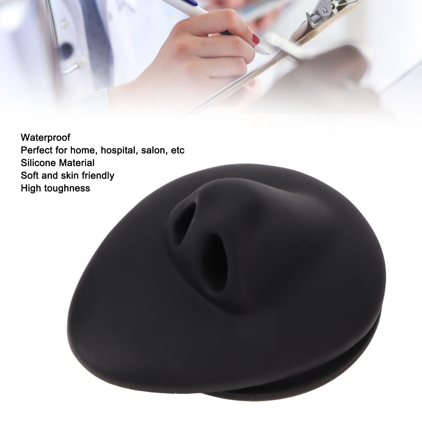 Silicone Nose Model, Simulated Black Nose Model for Acupuncture Teaching Instructions Jewelry Display