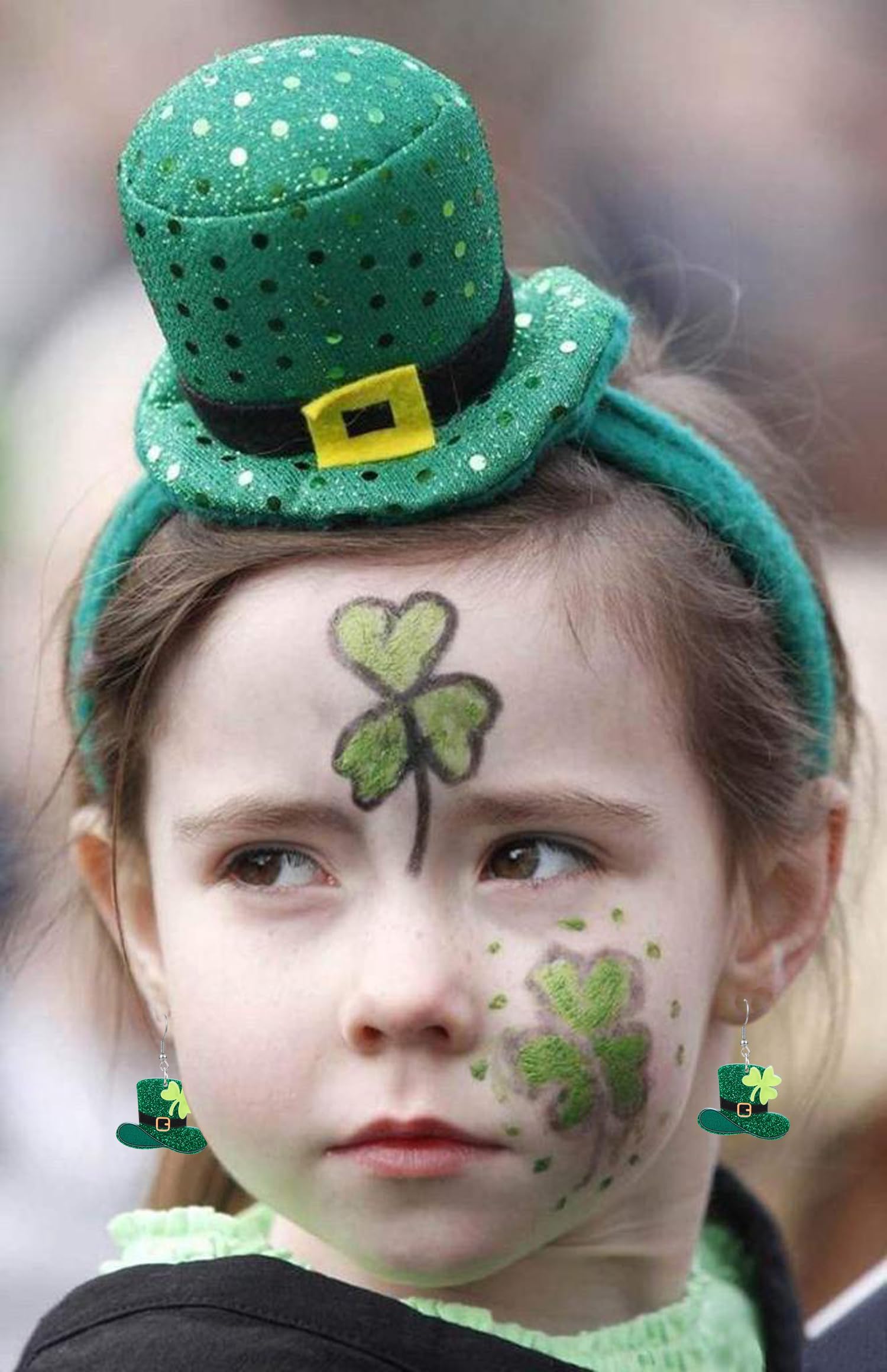 St Patrick's Day Earrings for Women Girls,Shamrock Dangle Earrings Green Clover Hat Drop Earrings Good Luck Hat earrings st. patricks day accessories Jewelry Gift (F)