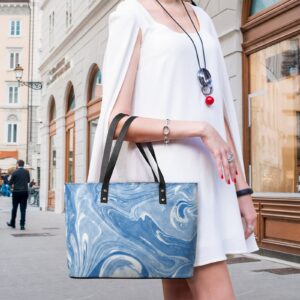 Womens Handbag Marble Texture Leather Tote Bag Top Handle Satchel Bags For Lady