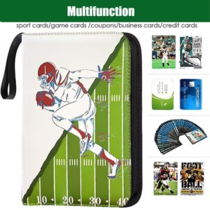 Lelonho Football Card Binder for Trading Cards, Fit 400Cards with 50 Sleeves 4-Pocket Pages, 3 D-Ring Album for Card Collection Storage (400 pockets football binder)