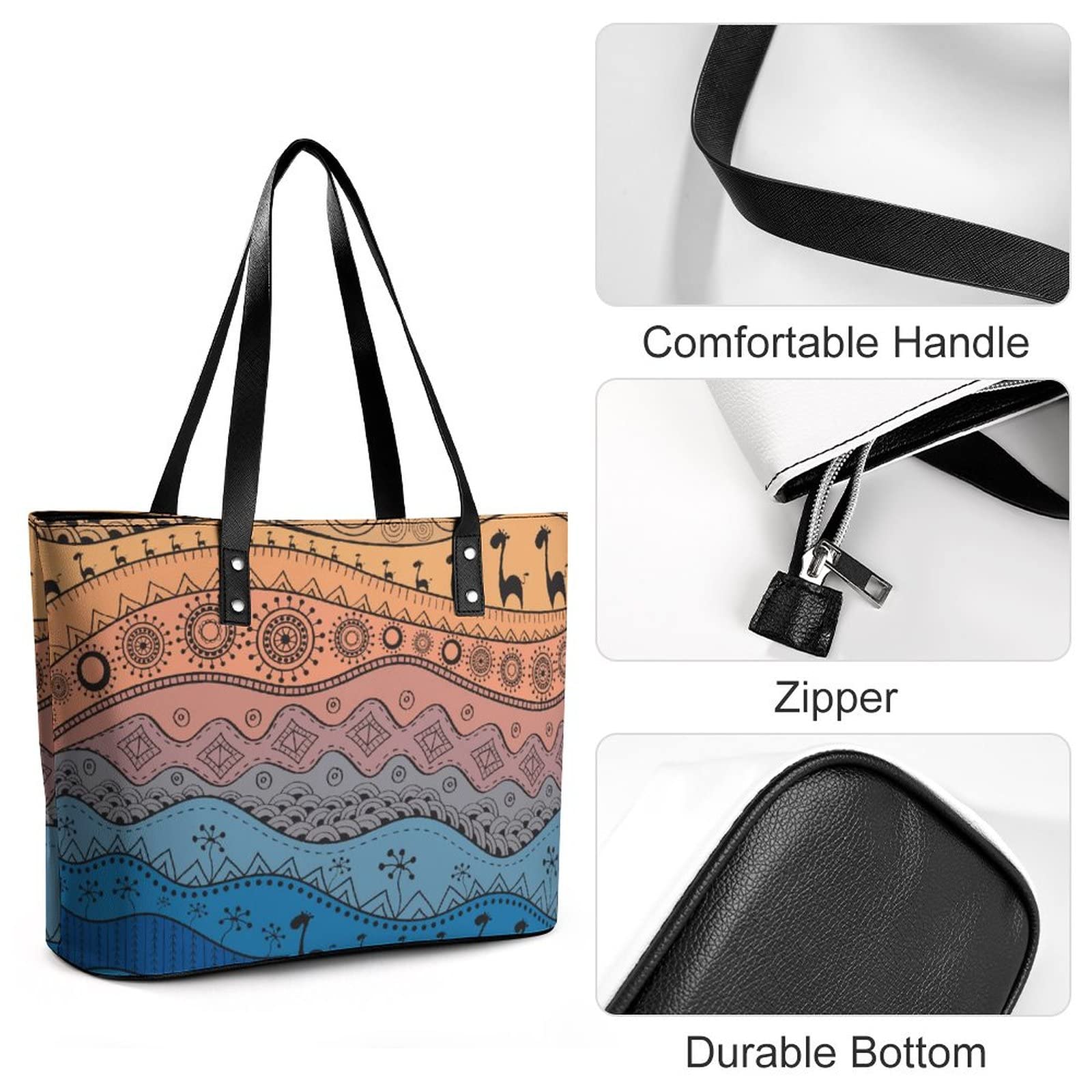 Womens Handbag Animals Pattern Leather Tote Bag Top Handle Satchel Bags For Lady