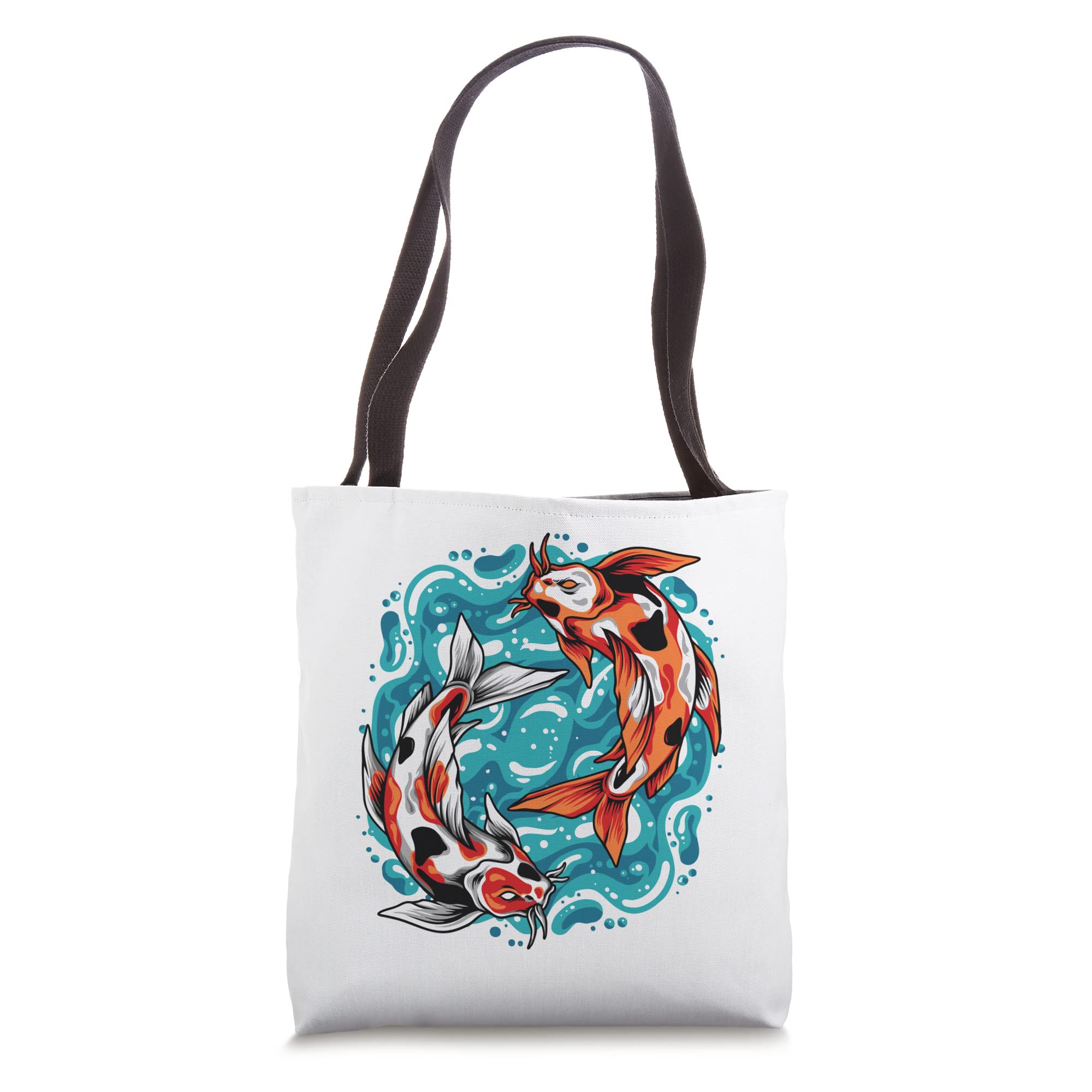 Yin Yang Koi Carp Nishikigoi Fish Traditional Japanese Art Tote Bag