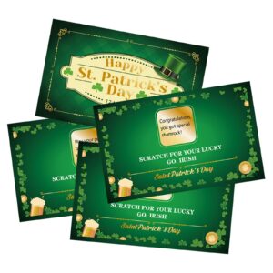 toicube 48pcs st.patrick’s day fortune cards – shamrock irish lucky scratch off games supplies activity