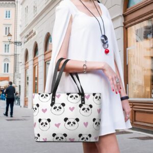 Womens Handbag Panda Patterns Leather Tote Bag Top Handle Satchel Bags For Lady