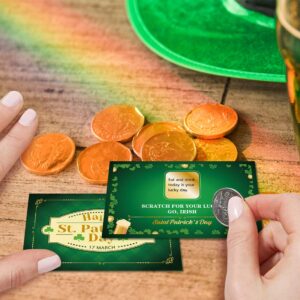 TOIcube 48PCS St.Patrick’s Day Fortune Cards – Shamrock Irish Lucky Scratch Off Games Supplies Activity