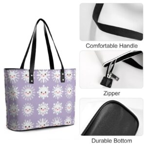 Womens Handbag Snowflake Leather Tote Bag Top Handle Satchel Bags For Lady