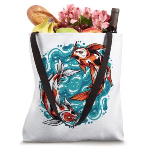 Yin Yang Koi Carp Nishikigoi Fish Traditional Japanese Art Tote Bag