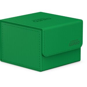 Ultimate Guard Sidewinder 133+, Deck Box for 133 Double-Sleeved TCG Cards, Green, Magnetic Closure & Microfiber Inner Lining for Secure Storage