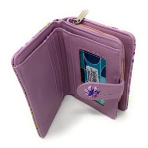 Shag Wear Vintage Hummingbird Wallet for Women and Teen Girls Vegan Faux Leather Small Light Purple 4.5"