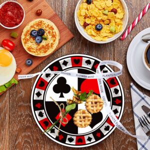 40 Pcs Casino Party Supplies Poker Paper Plates 7" Casino Party Plates for Casino Night Poker Game Theme Poker Card Playing Club Heart Poker Night Las Vegas Birthday Party Decorations (Poker)