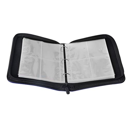 Leatherette 4 Pocket Trading Card Binder Album Holder Pages Folder Protector for America Football Trading Cards Sports TCG - Top loading 3 Ring Zip Card Binder Album Football Cards