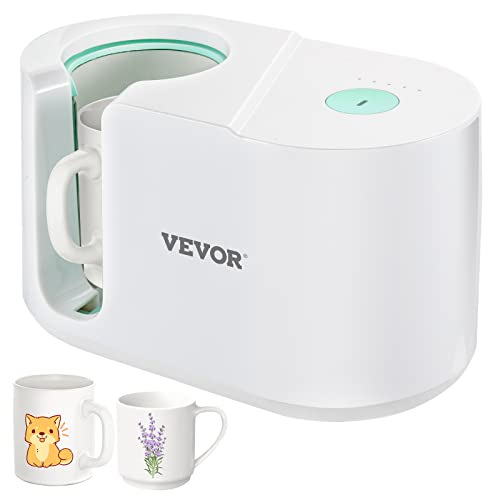 VEVOR Mug Press Machine, Automatic Mug Heat Press for Sublimation 11-15oz, Coffee Cup Transfer Printing, DIY Presents Gifts White