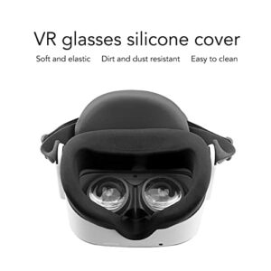 Silicone VR Cover, Sweatproof VR Light Blocker Face Pad Washable Silicone VR Face Cover for Pico Neo3 Face Protector Pad (Black)