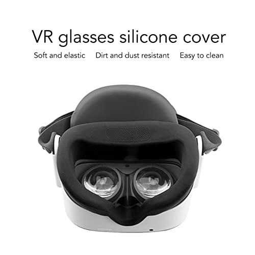 Silicone VR Cover, Sweatproof VR Light Blocker Face Pad Washable Silicone VR Face Cover for Pico Neo3 Face Protector Pad (Black)