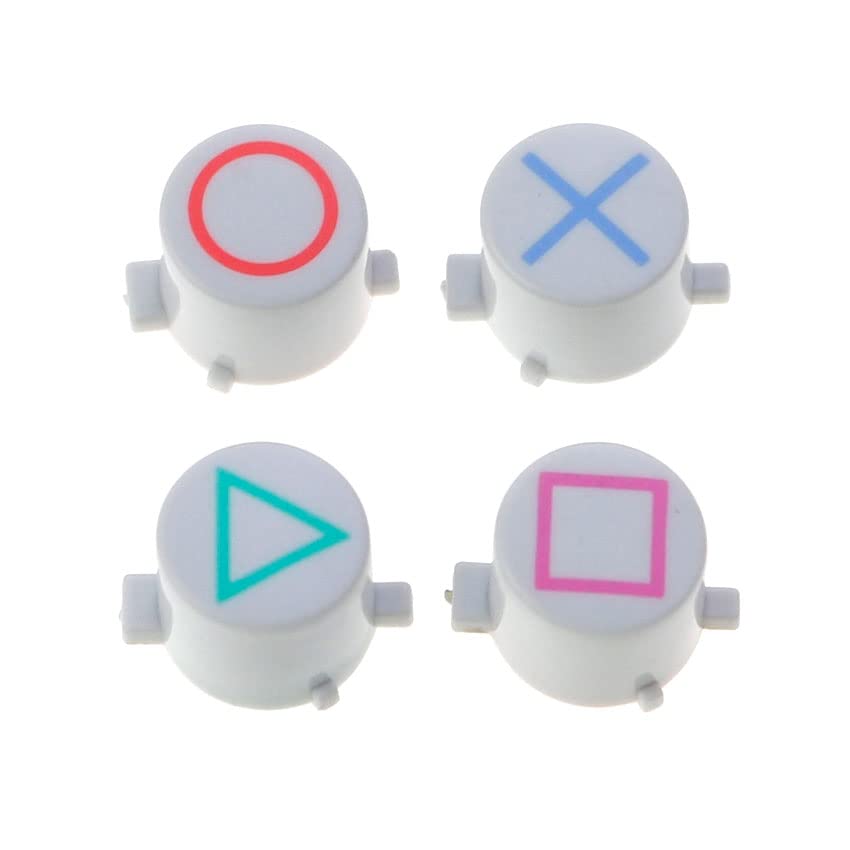 3 Sets Replacement for PS4 Pro Slim Controller 2.0 Version Cross Key ABXY Button Repair Parts (White)