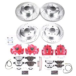 Power Stop Front and Rear KCH11326-26 Z26 Street Warrior Brake Pad Rotor Caliper and Hose Kit