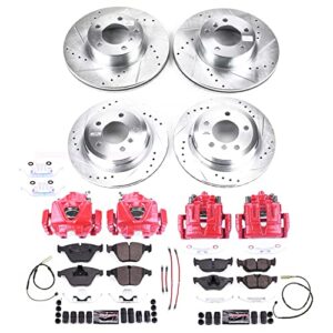 Power Stop Front and Rear KCH11326 Z23 Daily Driver Brake Pad Rotor Caliper and Hose Kit