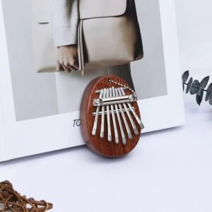 mini 8 key kalimba thumb piano gifts for kids beginners music lovers players, cute instrument pendant keychain accessories, wood finger thumb piano, musical good accessory pendant gift