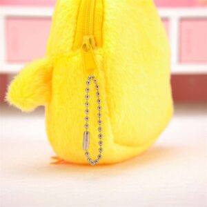 Small Plush Coin Purse, Cute Cartoon Chicken Pig Avocado Shape Coin Purse Zipper Coin Bag Mini Wallet Handbag with Keychain(Pink)