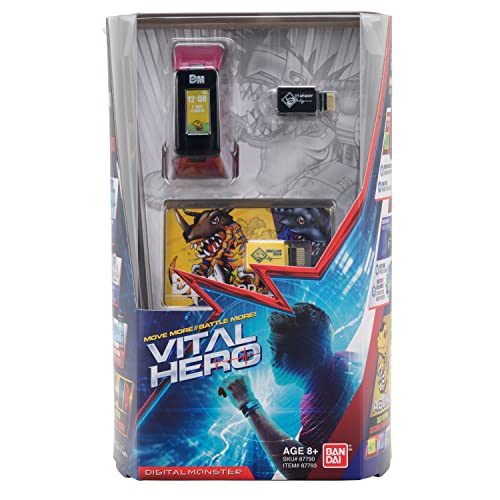 Bandai Namco - Digimon - Vital Hero Interactive Fitness Tracker/Digital Watch/Virtual Pet (Red)