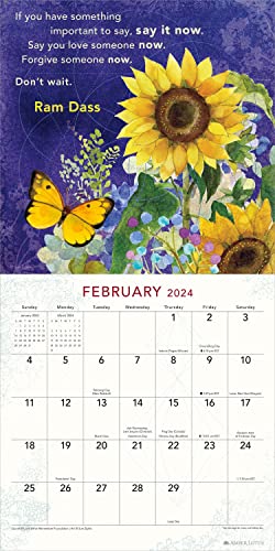 Be Here Now 2024 Wall Calendar: Teachings from Ram Dass | 12" x 24" Open | Amber Lotus Publishing