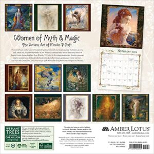 Women of Myth & Magic 2024 Fantasy Art Wall Calendar by Kinuko Craft | 12" x 24" Open | Amber Lotus Publishing