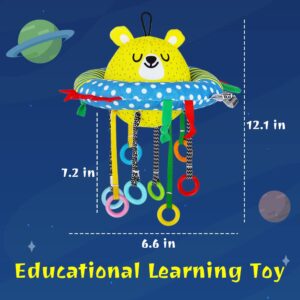 Montessori Toys for 1+ Year Old,Pull String Sensory Toys for Toddlers Fine Motor Skills,Plush Learning Activity Toy Baby Rattle Toys 6-12 Months,1 Year Old Boy Girl First Birthday Gifts Travel Toys