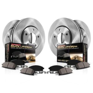 power stop front and rear koe8858 stock replacement brake pad and rotor kit autospecialty for tesla s 2017-2021, tesla x 2017-2021 [model specific]