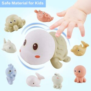 Bath Toys for Babies 6-12 Months - 10PCS Bath Squirt Toys Ocean Animals Bathtub Float Toy for Water Play Kids Preschool Education Toy Learning Skills for Bathroom