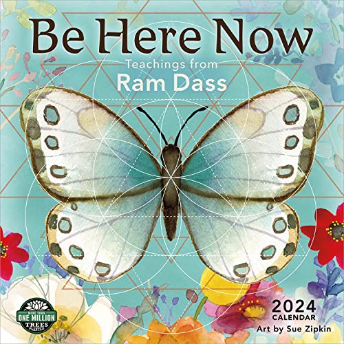 Be Here Now 2024 Wall Calendar: Teachings from Ram Dass | 12" x 24" Open | Amber Lotus Publishing