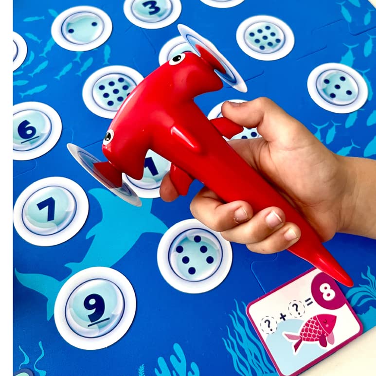 hand2mind Hammerhead Number Hunt! Math Game, Addition and Subtraction Games, Educational Board Games, Fun Games for Family Game Night, Kindergarten Learning Games for Kids Ages 5-7, Kids Learning Toys