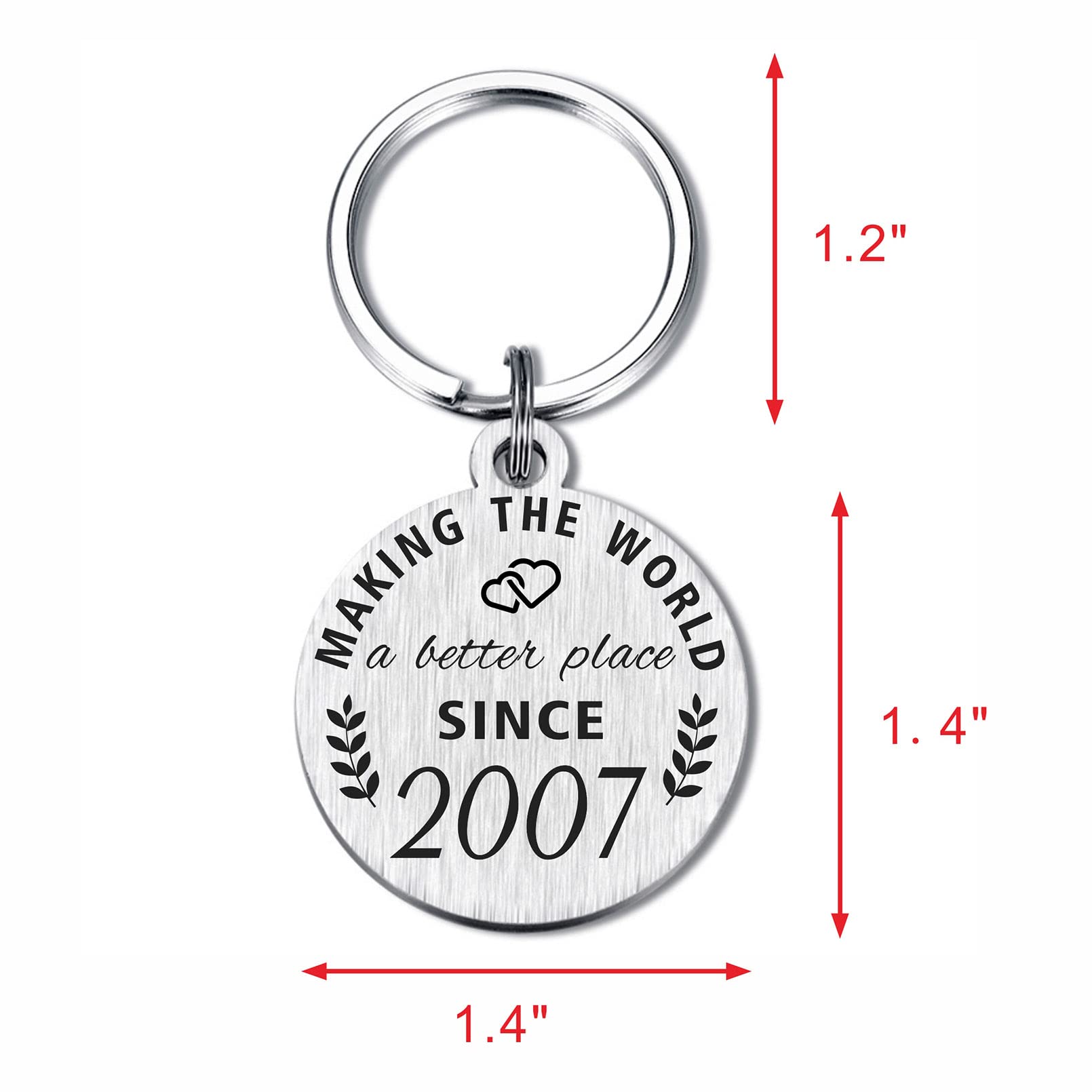 ABNTY 17th Birthday Gifts for Girls Boys, 17 Year Old Birthday Keychain, Born in 2007 Gifts, 2007 Birthday Decorations