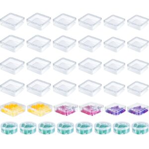 32 pcs mixed sizes clear game tokens storage containers board game storage containers plastic storage boxes for game components, empty organizer storage box with lids for game pieces, dice, tokens