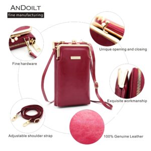 Small Crossbody bags Cell Phone Purses for Women Shoulder Travel Pouch Handbag Wallet with Credit Card Slots Red