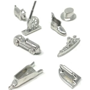 Valchemist Replacement Metal Game Pieces for Monopoly Pieces Set of 8 Tokens