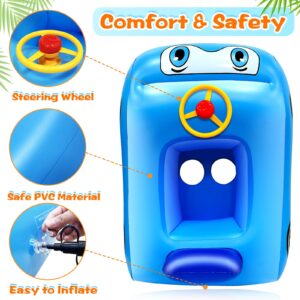 Toddler Pool Float with Safety Seat & Backrest, 41" Large Car Shape Baby Swim Pool Floaties Toddler Floats Summer Beach Baby Pool Toys for Toddlers Infant 6-36 Months