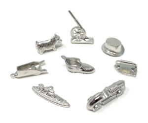 valchemist replacement metal game pieces for monopoly pieces set of 8 tokens