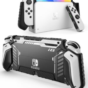 i-Blason Armorbox for Nintendo Switch OLED Case 2021 Dockable Comfortable Grip Protective Anti-Scratch Case Compatible with Nintendo Switch OLED Model and Joy-Con Controller (White)