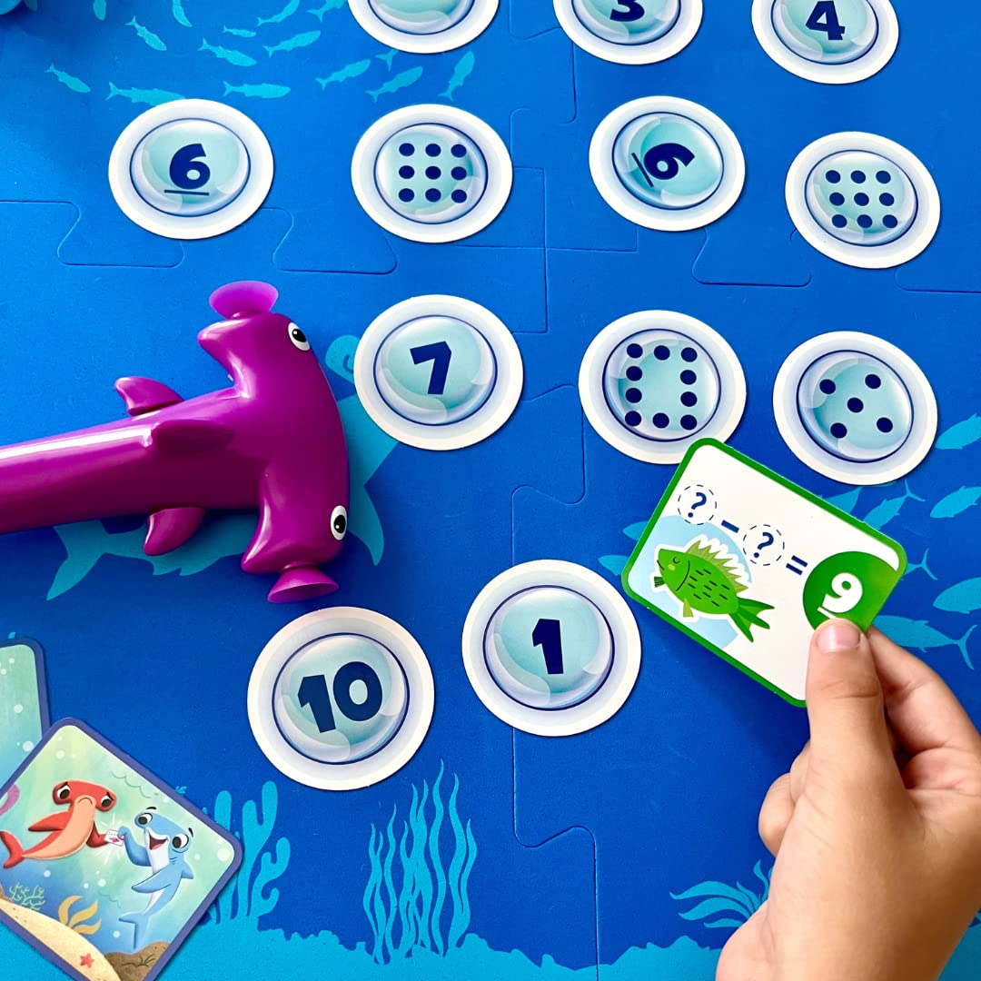 hand2mind Hammerhead Number Hunt! Math Game, Addition and Subtraction Games, Educational Board Games, Fun Games for Family Game Night, Kindergarten Learning Games for Kids Ages 5-7, Kids Learning Toys