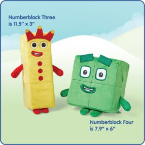 hand2mind Numberblocks Three and Four Playful Pals, Small Plush Figure Toys, Cute Plushies, Stuffed Toys, Preschool Number Toys, Math Learning Toys, Toddler Imaginative Play, Birthday Gifts for Kids