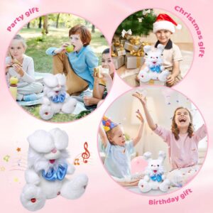 MIAODAM Peek A Boo Bunny Stuffed Animal, Singing Baby Toys for Girls, Children Song & Lullabies Stuffed Bunny Rabbit Repeats What You Say, Bunny Baby Toys 6-12 Months Talking Singing with Floppy Ears