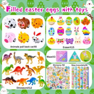 207pcs Easter Egg Fillers for Kids Toddlers Girls Boys ,Easter Egg Stuffers Easter Basket Stuffers Easter Gifts Toys Easter Hunt Party Supplies Classroom Exchange Gift