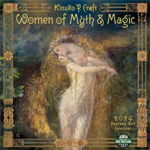 women of myth & magic 2024 fantasy art wall calendar by kinuko craft | 12" x 24" open | amber lotus publishing