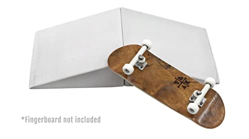 Teak Tuning 2PK Monument Series Concrete Fingerboard Small Kicker Ramp Obstacles - 3" Long, 1" Tall - Ultra Premium, Super Durable Polymer Modified Concrete - Sterling Gray Colorway