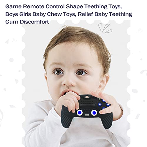 Teething Remote Control for Baby with Pacifier Clip, Funny Teethers for baby for Baby Girl Or Boy,Teething Toys for Babies 3-6 6-12 Months(Black)