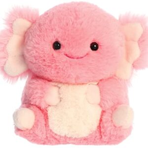 Aurora® Round Rolly Pet™ Ari Axolotl™ Stuffed Animal - Adorable Companions - On-The-Go Fun - Pink 5 Inches