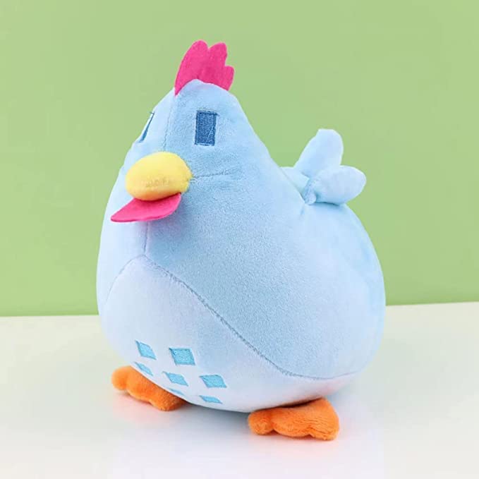 Stardew Plush Toy Valley Doll Chicken Figure Apple Juni Plush mo Plants Stuffed Animal Green Soft Plush Pillow, Best Gift for Your Family 10" (Blue)