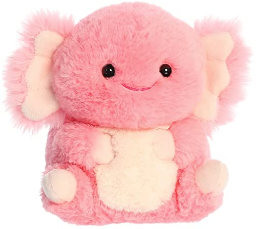 Aurora® Round Rolly Pet™ Ari Axolotl™ Stuffed Animal - Adorable Companions - On-The-Go Fun - Pink 5 Inches