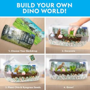 NATIONAL GEOGRAPHIC Light Up Terrarium Kit for Kids - Build a Dinosaur Habitat with Real Plants & Gemstones, Science Kit, Dinosaur Toys for Kids (Amazon Exclusive)